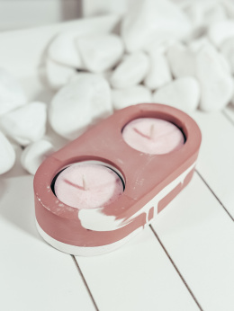 POJEMNIK GIPSOWY PINKY NA TEALIGHTY - ŚREDNI (2 SZTUKI)