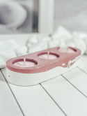 POJEMNIK GIPSOWY PINKY NA TEALIGHTY - DUŻY (3 SZTUKI)